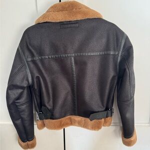 Faux leather fur jacket
